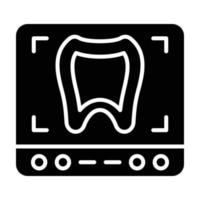 icono de glifo de rayos x de dientes vector