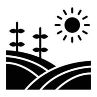 icono de glifo de campo vector