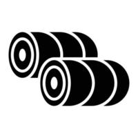 Hay Bale Glyph Icon vector