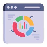 gráfico circular y datos del sitio web de análisis vector