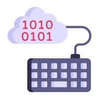 Cloud with binary code and  keyboard vector