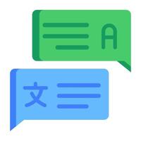 Dialogue bubbles, an editable flat icon of linguistics vector