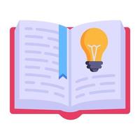 Book and light bulb denoting concept of creative book vector