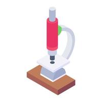 Isometric design of microscope icon, lab research vector