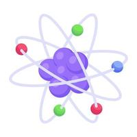 Atomic symbol, molecular structure, isometric vector icon