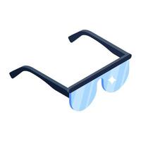 Icon of protective eyewear, glasses vector in isometric style