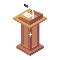 An icon of dais or podium in isometric design vector