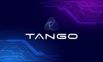 Tango chain logo symbol.NFT game platform.Hologram background.World cryptocurrency. vector