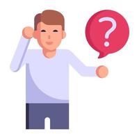 A trendy flat icon of Question chat bubble vector