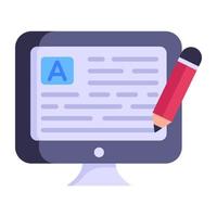 Flat content writing icon design vector