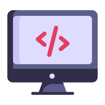Icon of coding in modern flat design vector