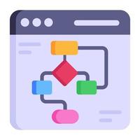 Icon of web workflow in modern flat design vector