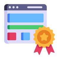 A flat icon of a web quality in editable graphics download vector