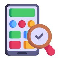 Flat icon of app testing, premium download vector