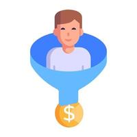 A well-designed flat icon of sales funnel vector