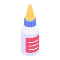 Office supplies, isometric icon of glue vector