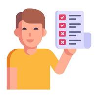 An icon of employee tasks in flat design vector