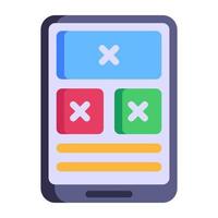 A flat icon of app wireframe, premium vector