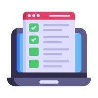 Web checklist icon in flat modern style vector