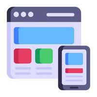 A responsive adaptive design flat icon vector
