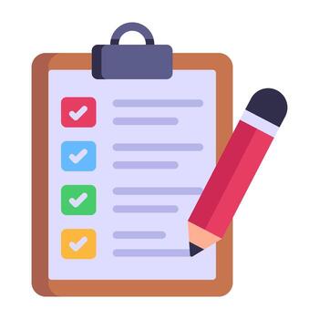 un icono de diseño plano de la lista de tareas vector