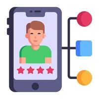 An icon of user network in flat design vector