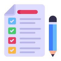 An icon of tasks list flat design vector