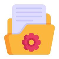 An icon of folder settings in flat design vector