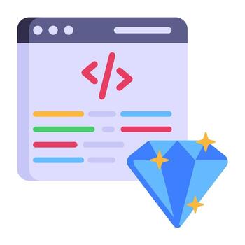 A coding document icon in flat style vector