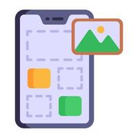 A flat icon of app wireframe, premium vector