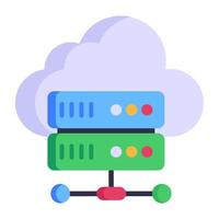 Flat icon of a cloud storage vector