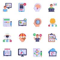 Pack of Business Intelligence Flat Icons vector