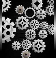 Gears background on black background.vector vector