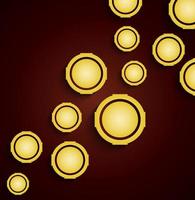 Set of golden 3d buttons.vector vector