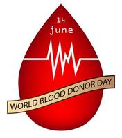 día mundial del donante de sangre aislado blanco vector