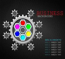 Business background concept color gears with data element vector