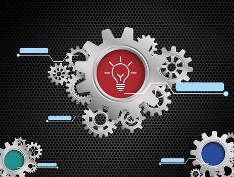 fondo abstracto con engranajes vector