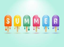 Colorful ice cream bar on a stick, summer concept.Vector vector