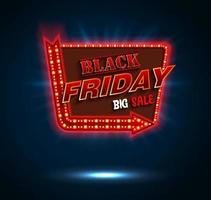 Black friday light frame retro billboard and arrow banner.vector vector