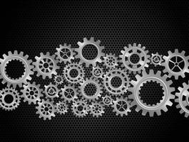 Abstract Gears on Black Background vector
