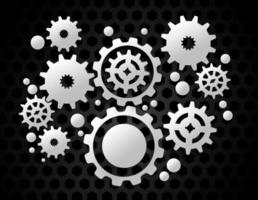 Gears on Black Background.vector vector