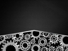 Abstract Gears concept on Black Background.Vector vector