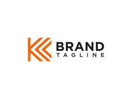 logotipo inicial de la letra k. forma cuadrada naranja aislada sobre fondo blanco. utilizable para logotipos comerciales y de marca. elemento de plantilla de diseño de logotipo de vector plano.