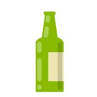 Bottle of beer. Green glass. Containers for alcoholic beverages. vector