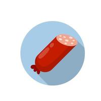 Sausages. Meat food. Icon for the app in a blue circle. vector