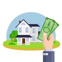 alquilar una casa suburbana. compra y venta de vivienda. vector