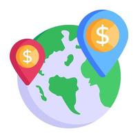 International trade, flat icon of global market vector