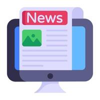 A well-designed flat icon of online news vector