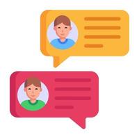 Live chat flat icon is up for premium use vector