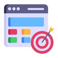 A well-designed flat icon of website target vector